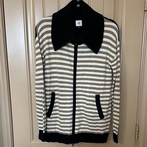 CAbi Black Striped Cardigan Field Day Mascot Cardigan size S NEW!